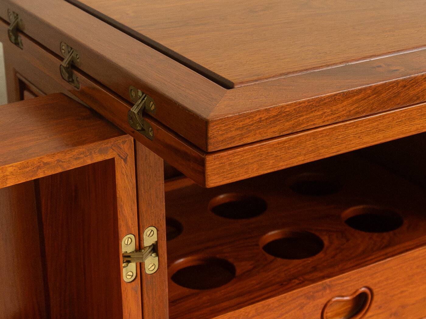 Captain's bar in Scandinavian design, 1960s, teak