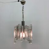 Hanging lamp in Frosted Ice Glass by J. T. Kalmar for Kalmar Franken KG, 1960s