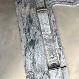 Pompadour fireplace in Louis XV style from around 1880 in blue floral marble.