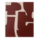 Organic abstract on burgundy stretched canvas 100x81cm