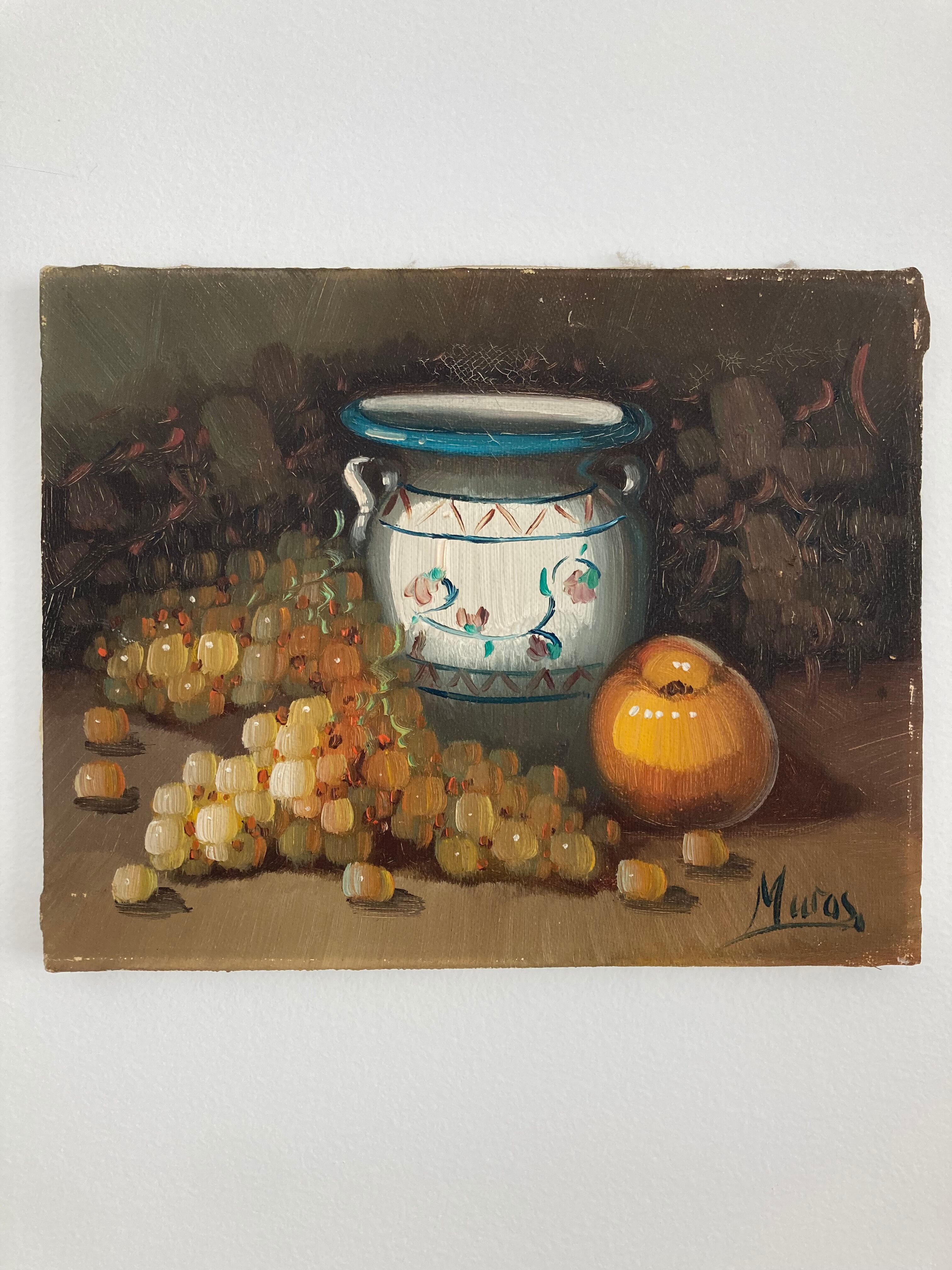 Still life pitcher grapes