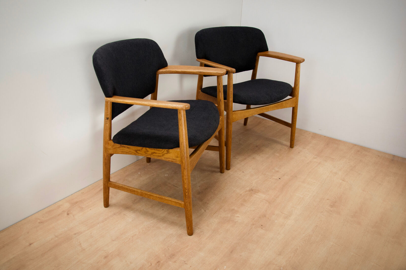 Mid-Century Armchairs by A. B. Madsen & E. Larsen, Set of 2