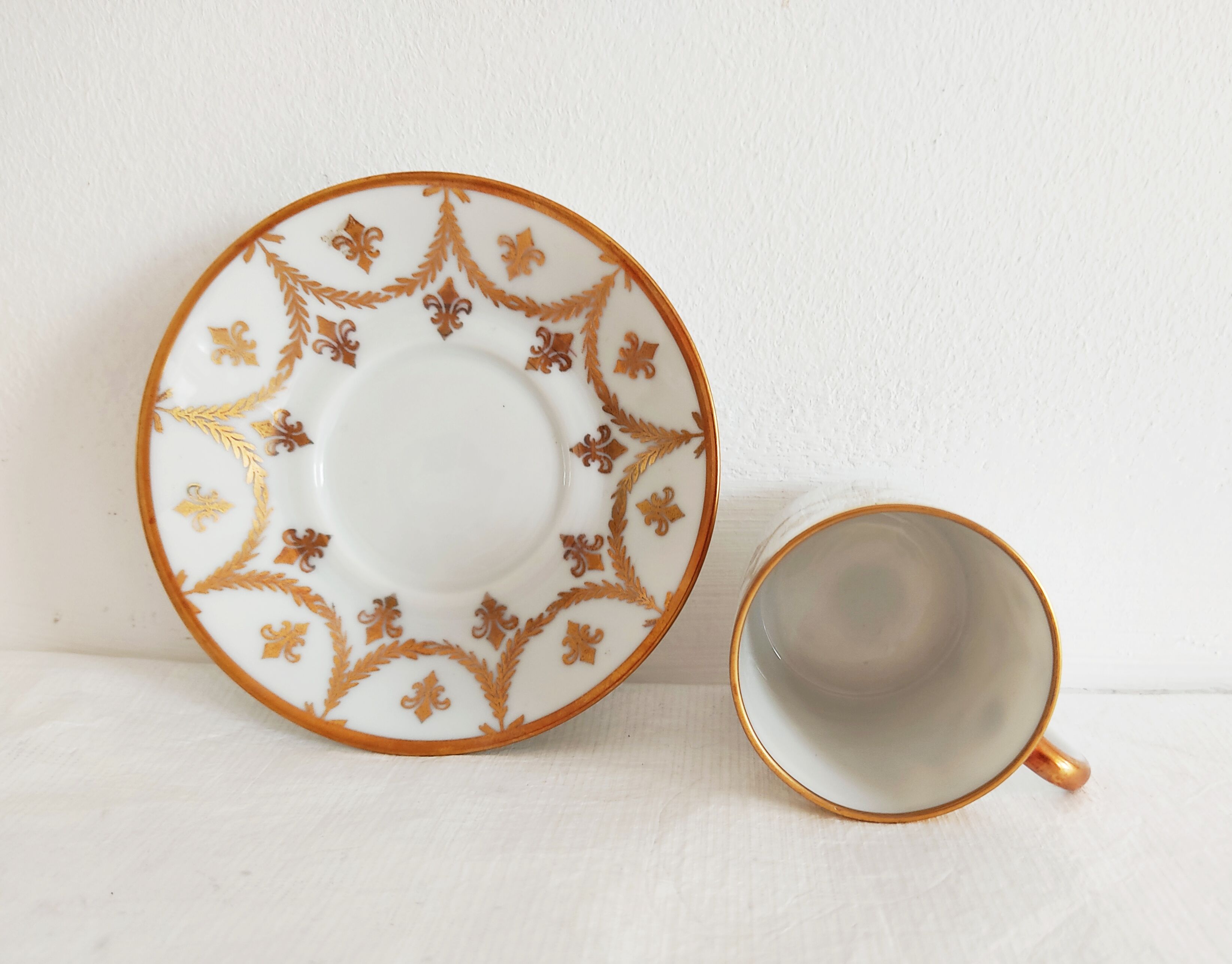 Cup and sub-cup Bavaria German porcelain