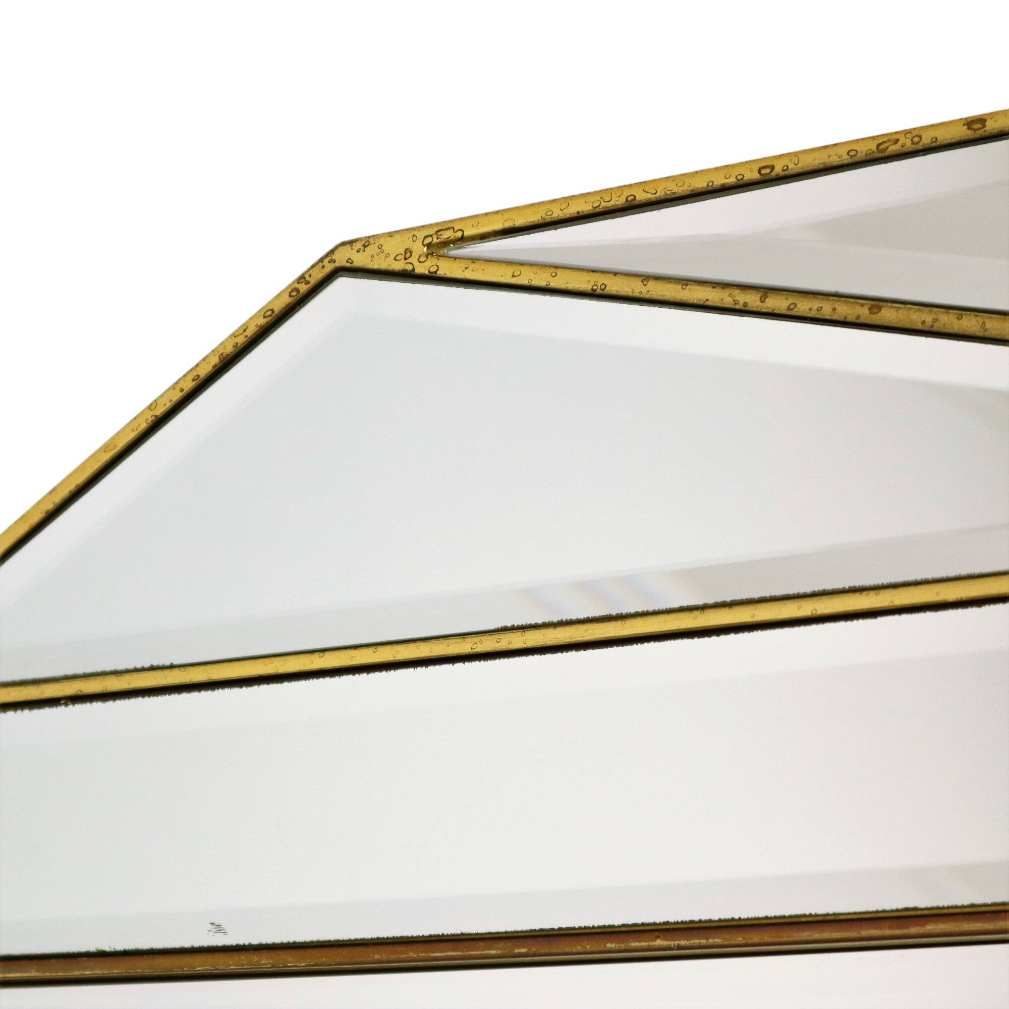 Large Deknudt XL faceted mirror, Hollywood Regency design