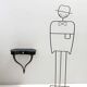 Pair of Black Wall-Mounted Console Tables / Nightstands attr. to Ulrich