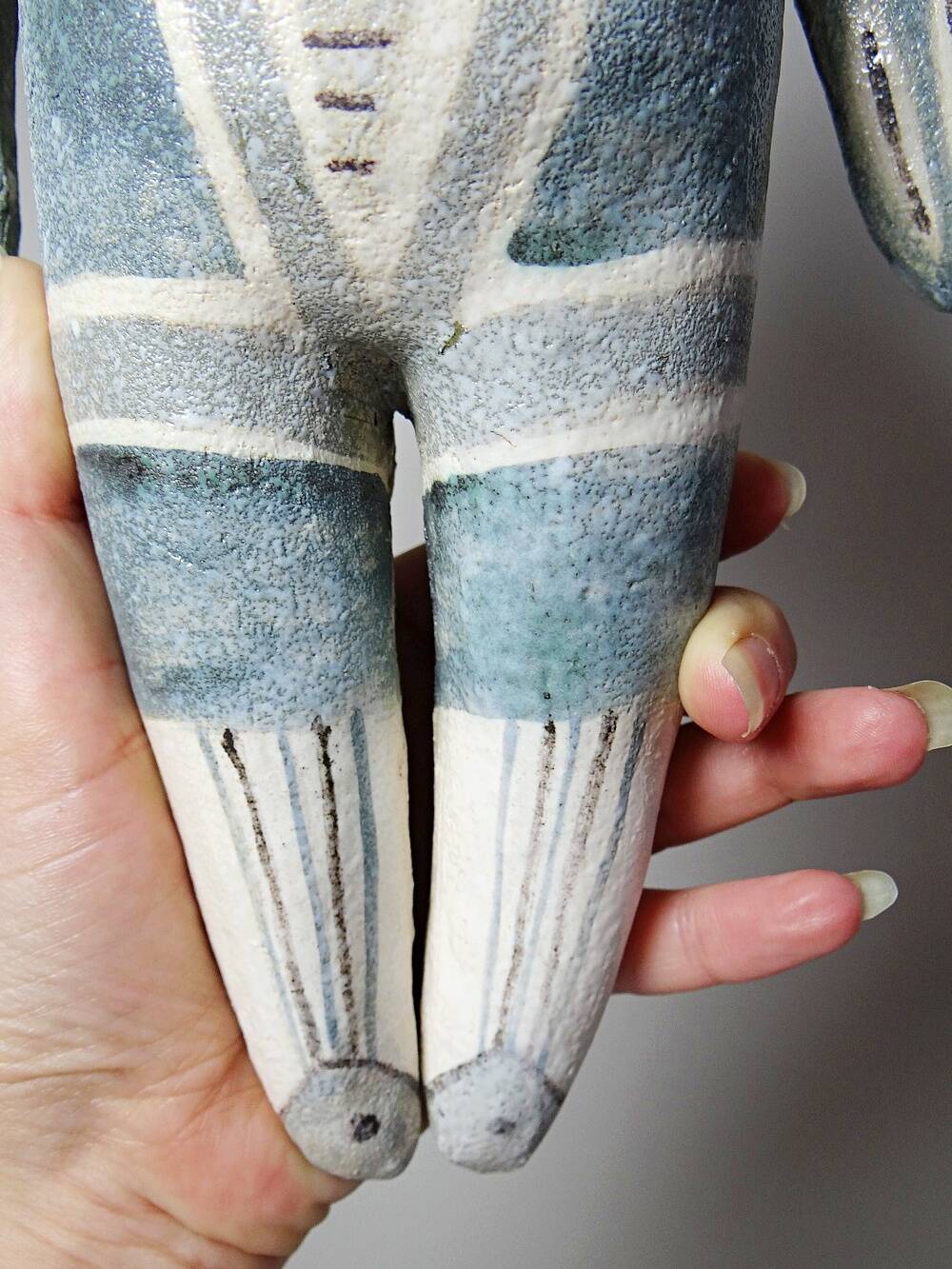 Vintage stylised mermaid ceramic wall sculpture from an art studio.