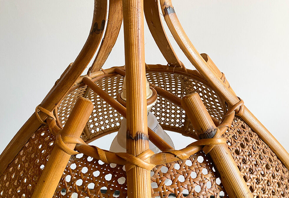 Rattan & caning hanging lamp