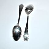 Ercuis set of 2 moka teaspoons Trianon in silver-plated metal with crossed ribbon 11 cm