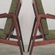 Pair of wooden armchairs Uluv green fabric 1960