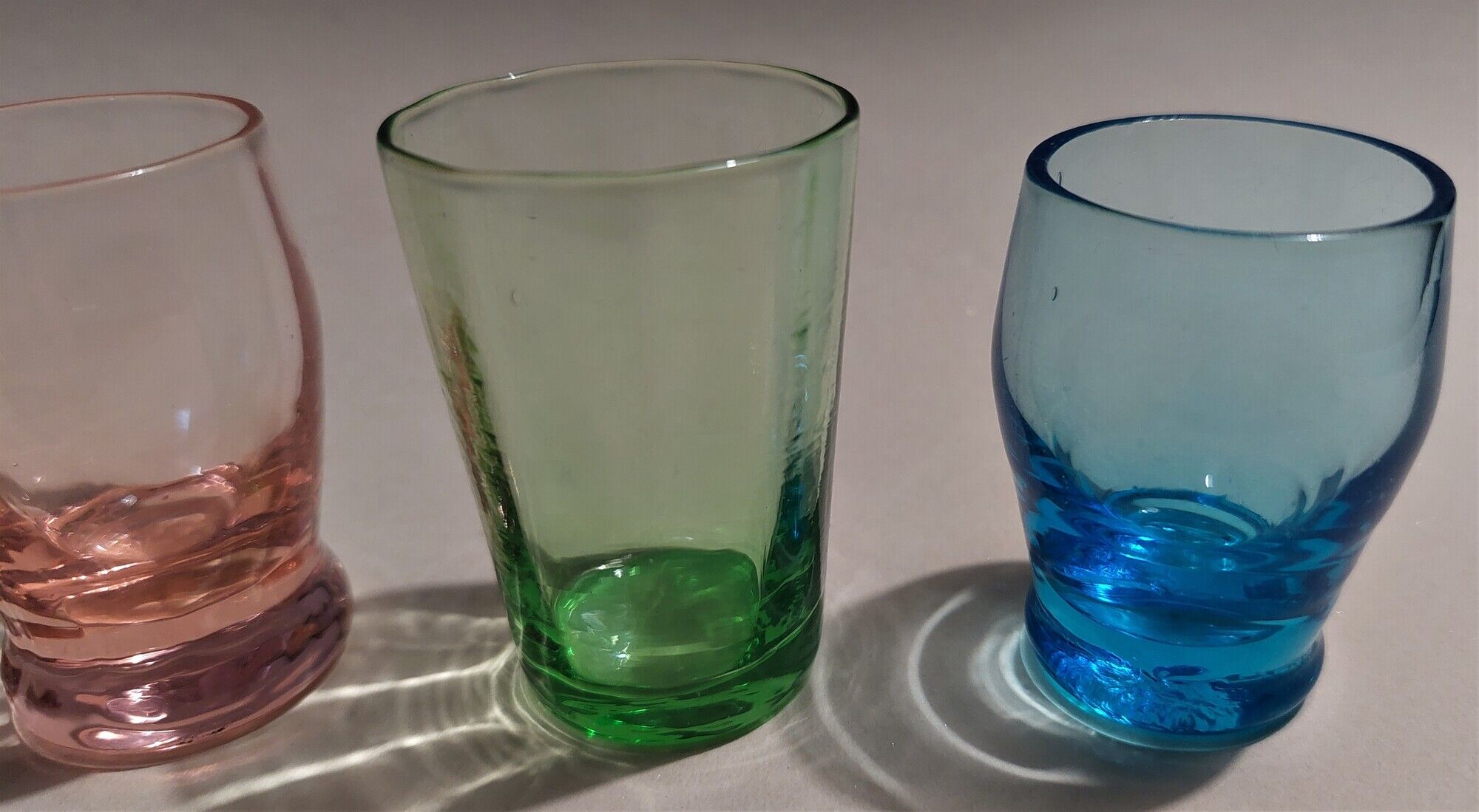 Vintage shooter shot glasses series of six assorted colors