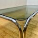 Table basse en chrome et verre fumée, années 70