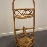 Vintage bamboo rattan server, 1950s