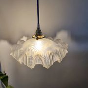 Suspension abat-jour vintage en verre dépoli