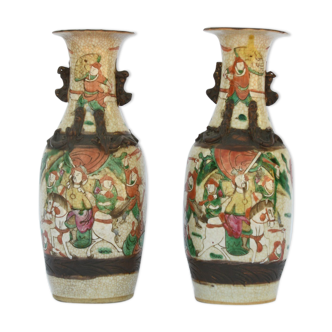 Paire de vases en porcelaine Nankin