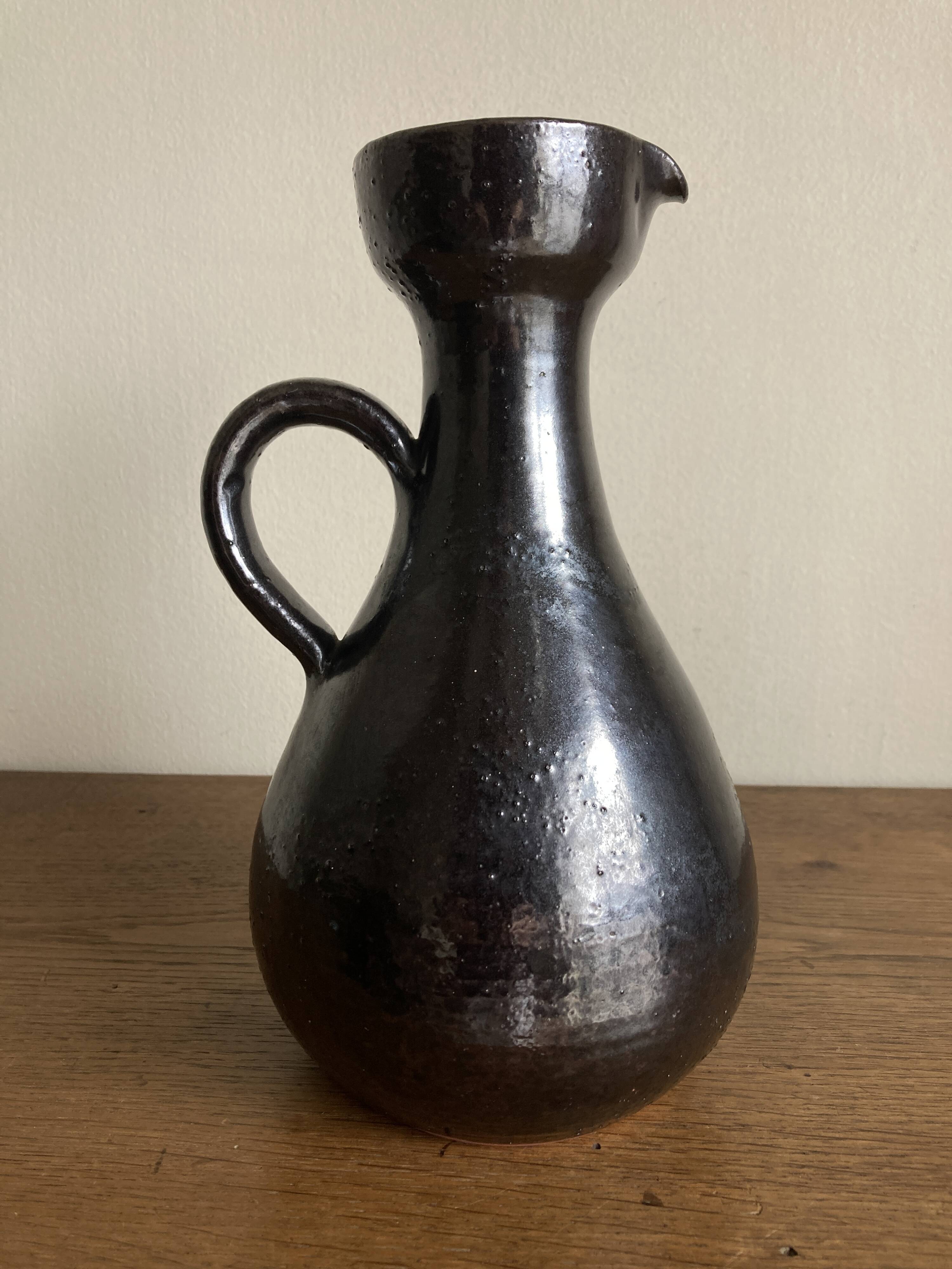 Robert Picault ceramics, black glazed earthenware, 1960