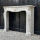 Louis XV style fireplace in white Carrara marble, circa 1880