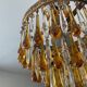 Vintage chandeliers with amber glass tassels and drops