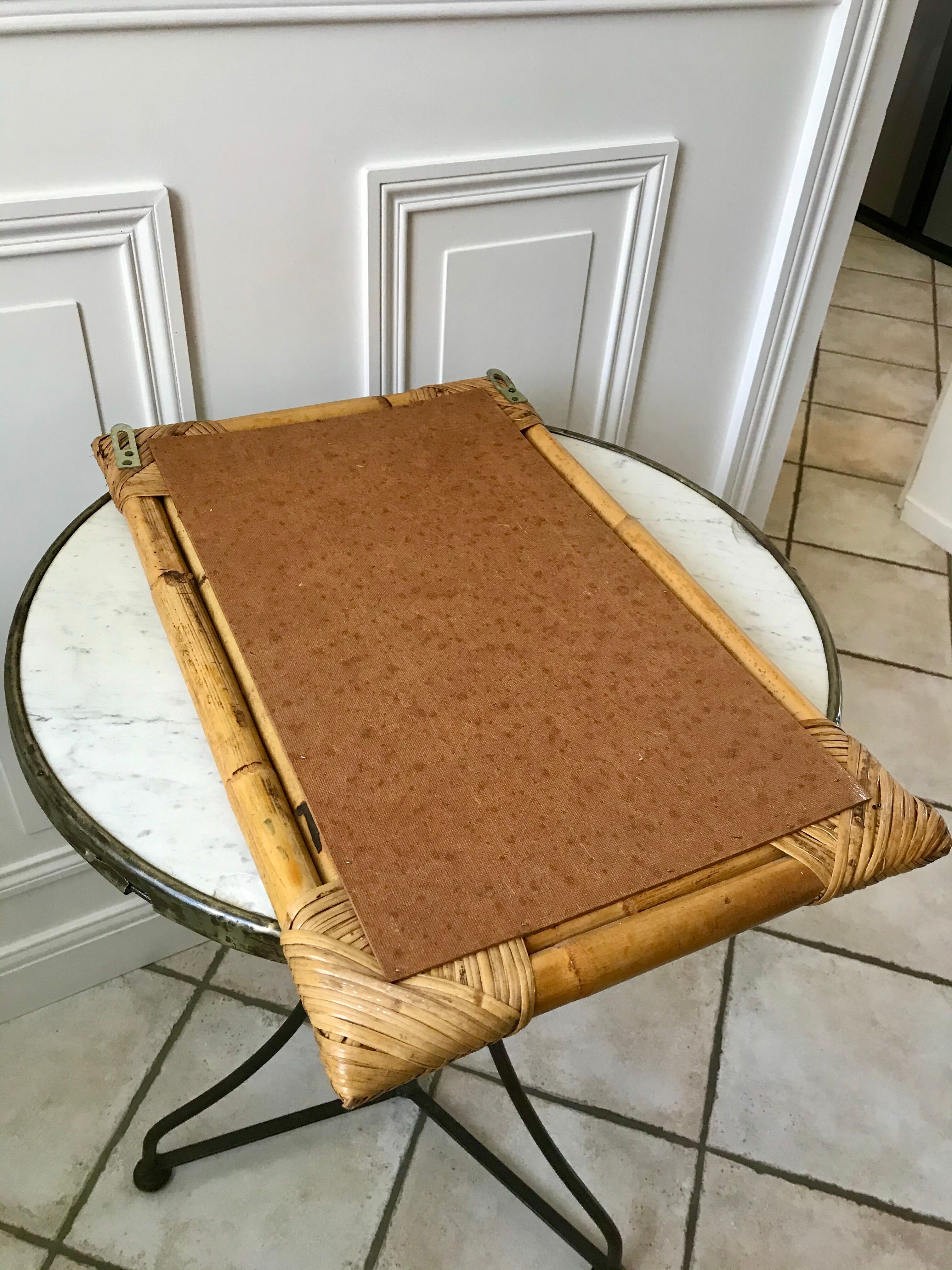 Rattan bamboo mirror 60s-70s