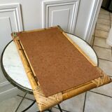 Miroir bambou en rotin années 60-70