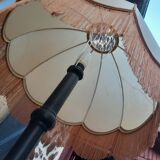 Floor lamp with fringed shade