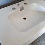 Washbasin design epoch 1970s enamelled ceramic