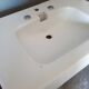 Washbasin design epoch 1970s enamelled ceramic