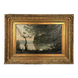 Huile sur toile début