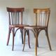 2 chaises bistrot bois 1950, Fischel, Baumann