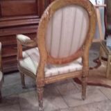 Pair of Louis XVI-style medallion armchairs from Napoleon III