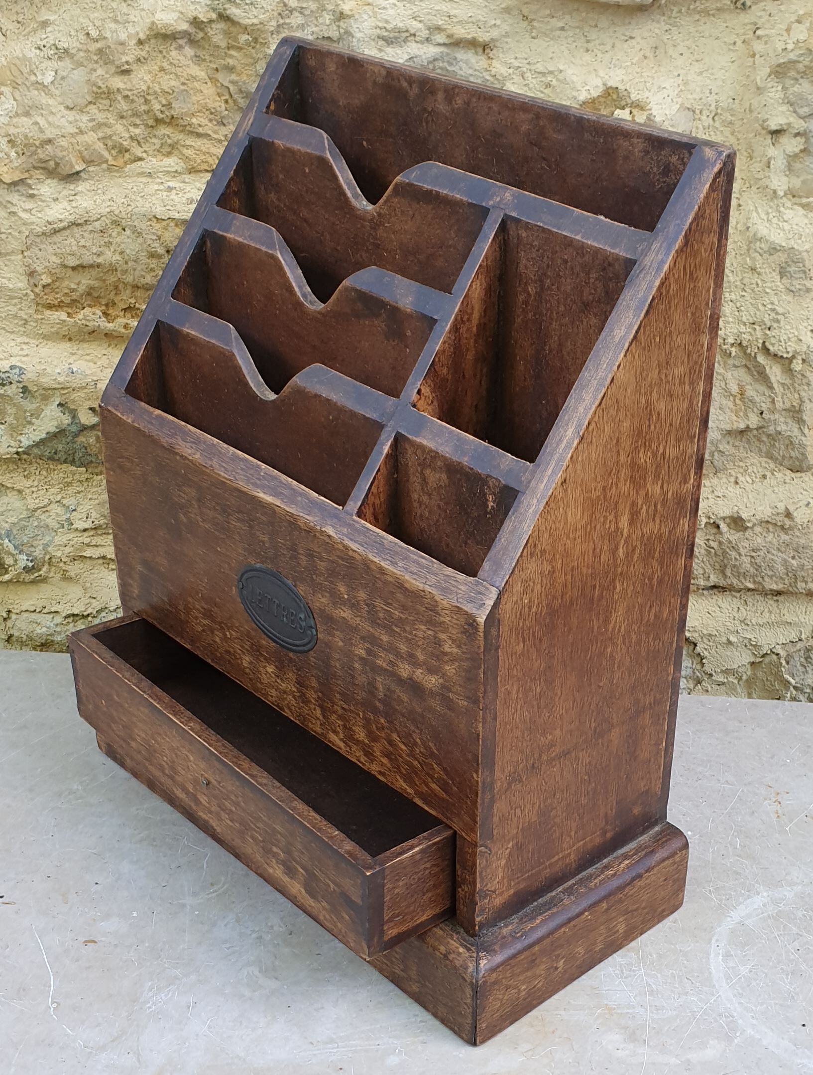 Vintage wooden office organizer