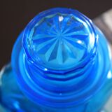 Blue glass jar with airtight lid