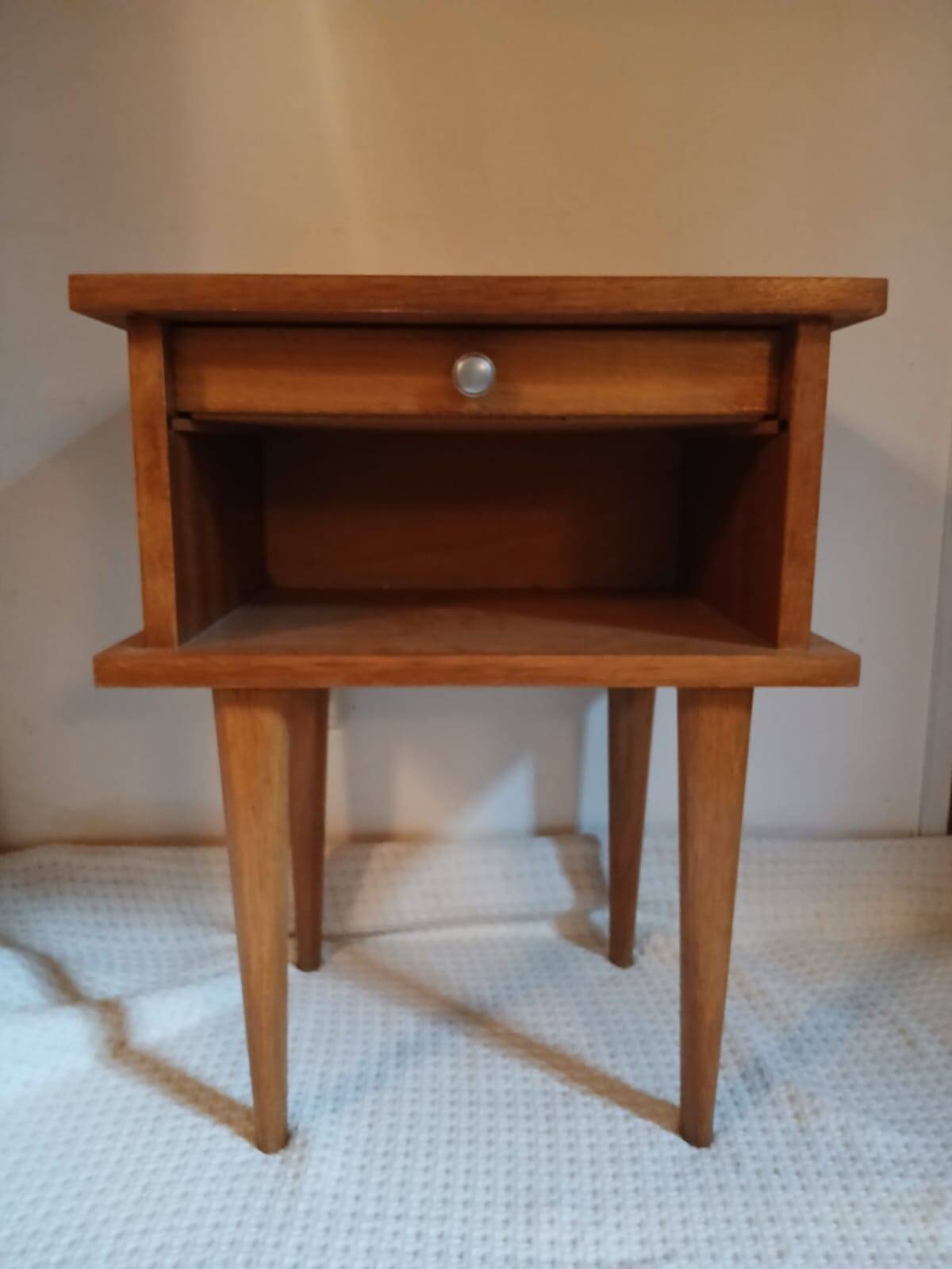 1960s oak bedside table