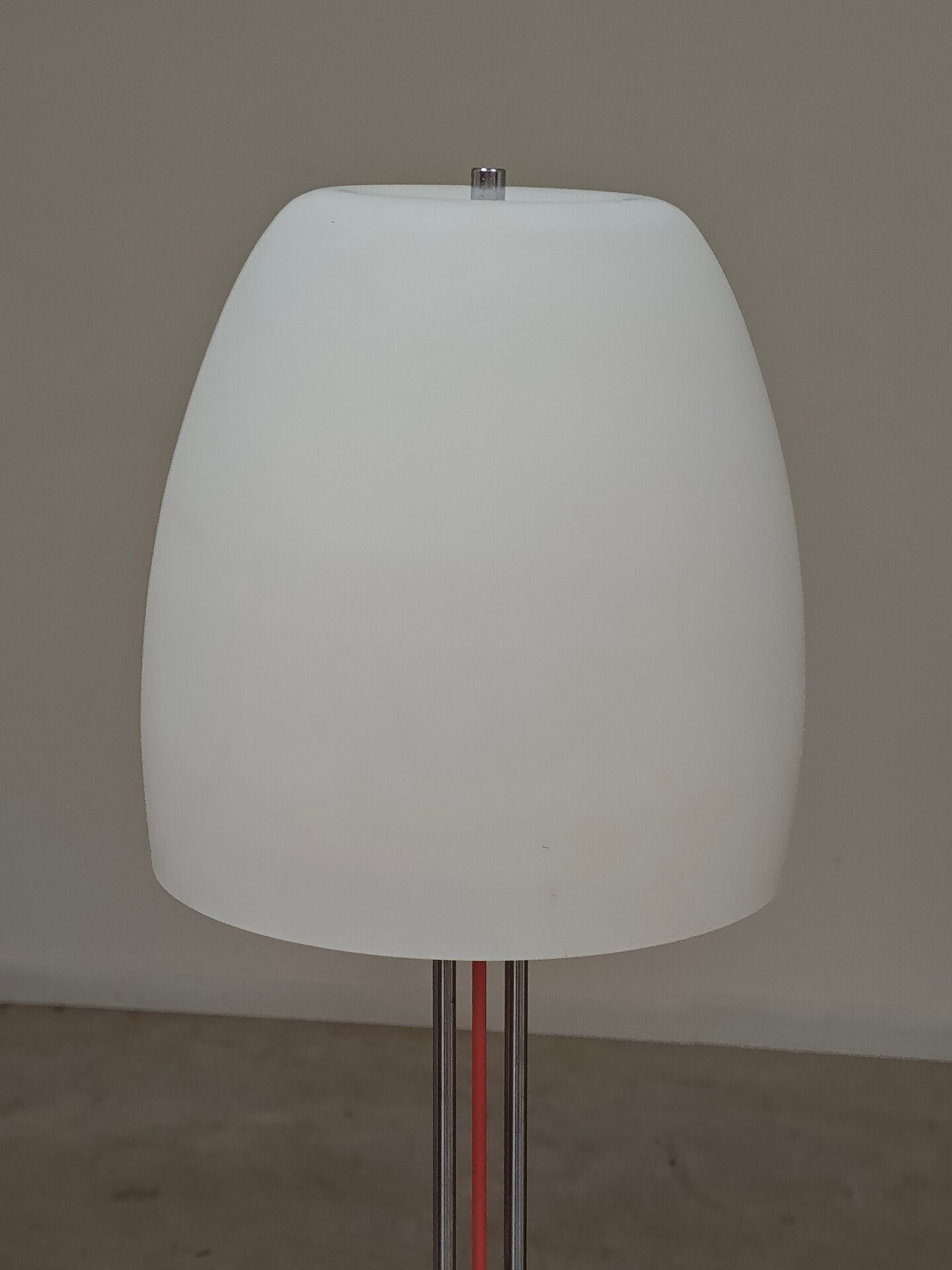 Chrome metal floor lamp opaline triplex Lidokov ex Czechoslovakia