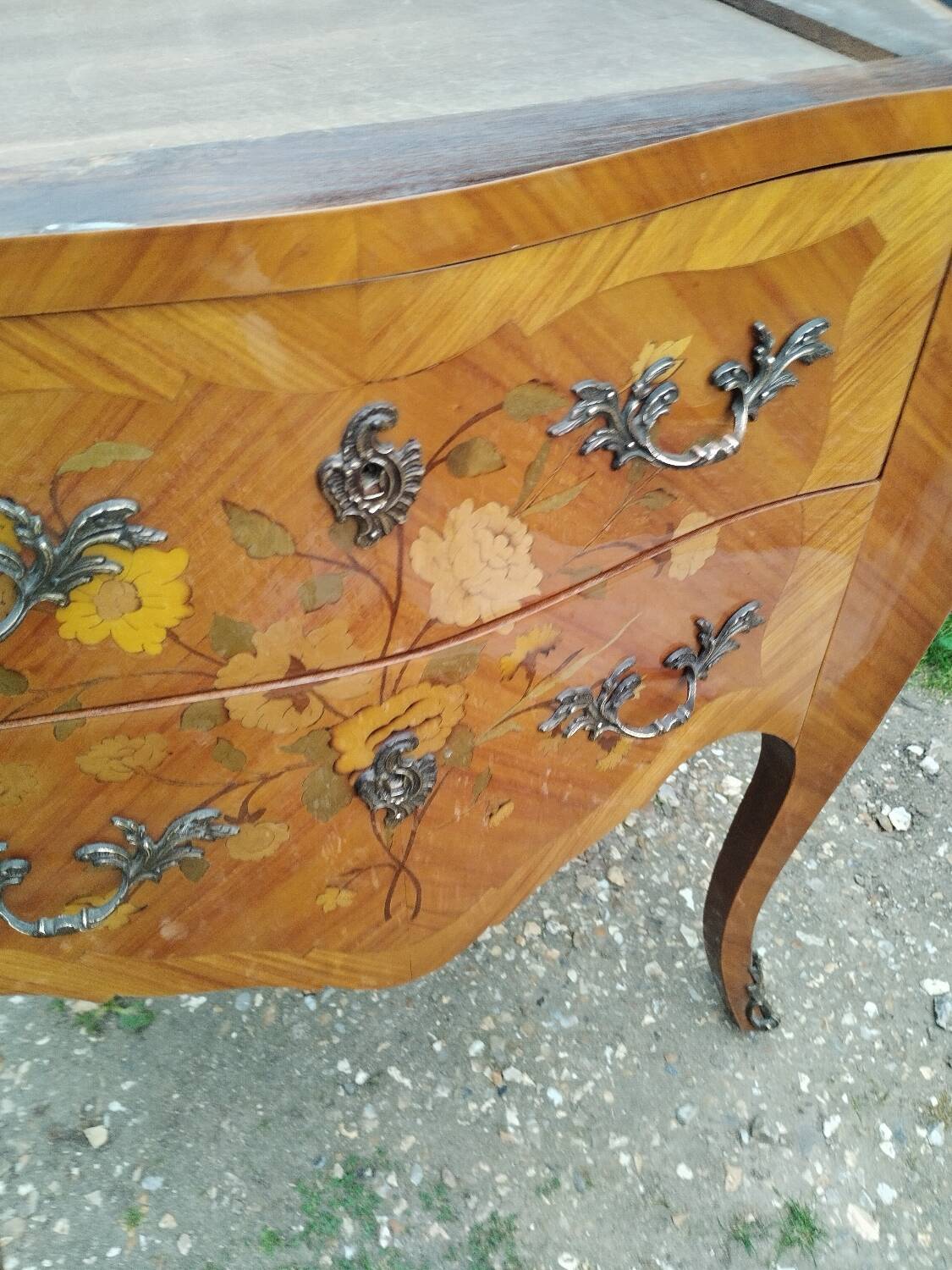 Antique Louis xvi style chest of drawers with marble top