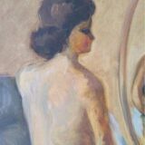 Portrait de femme, peinture à l'huile du XXe siècle
