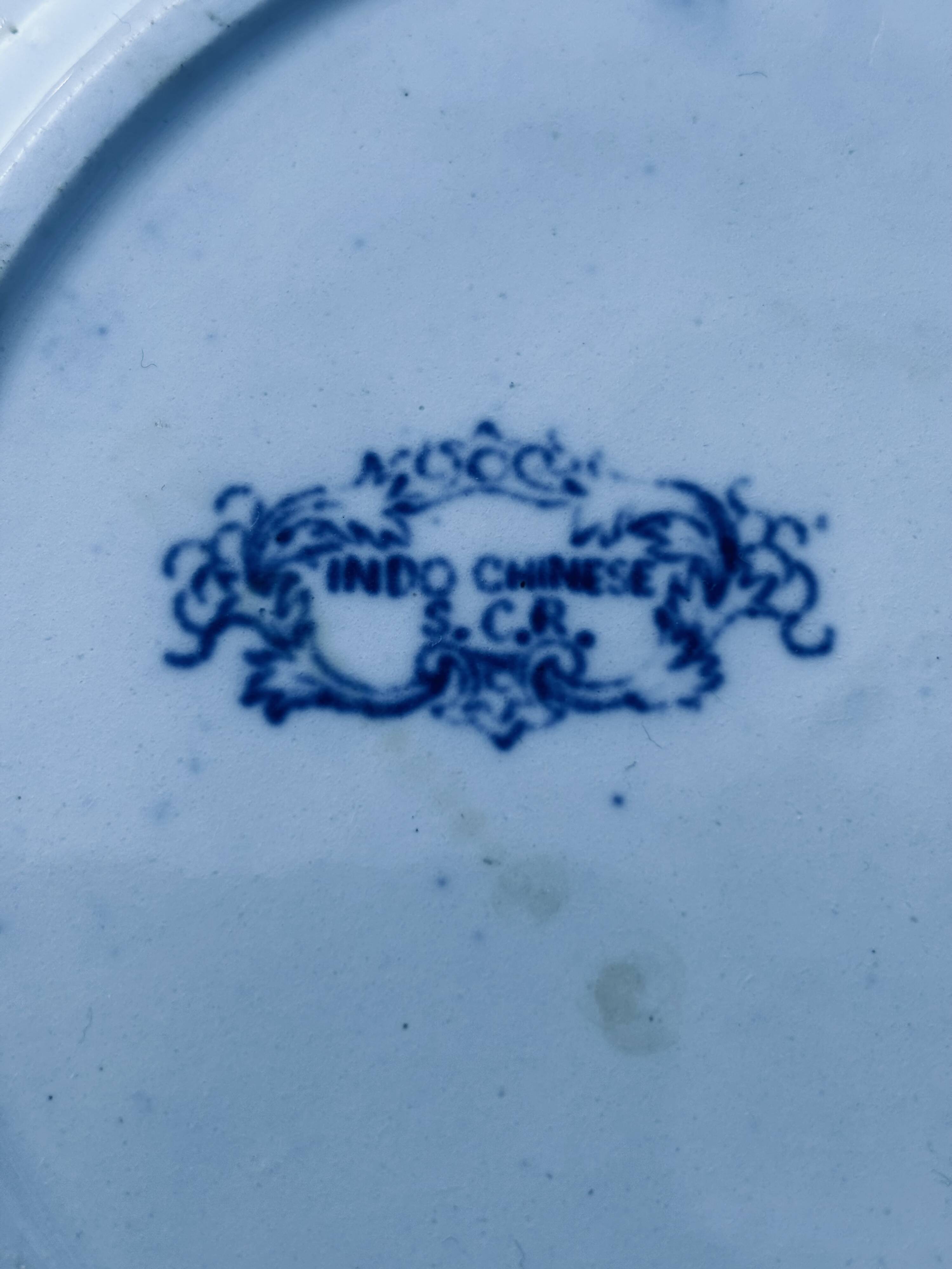 "Blue Willow" Indo-Chinese Plate - Ceramica Richard - 19th Century