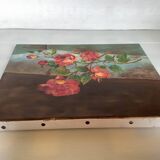 Tableau fleurs huile sur toile signée