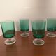 4 stemmed glasses in emerald green glass – 1970s