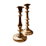 Pair of brass candle holders