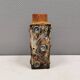 Beautiful square vase with incredible decorations, danish 1980s