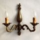 Pair of French vintage bronze traditional  art nouveau double wall lights