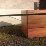 Table basse design verre et bois