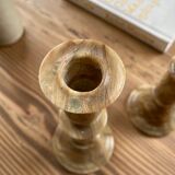 Set 2 old onyx candlesticks