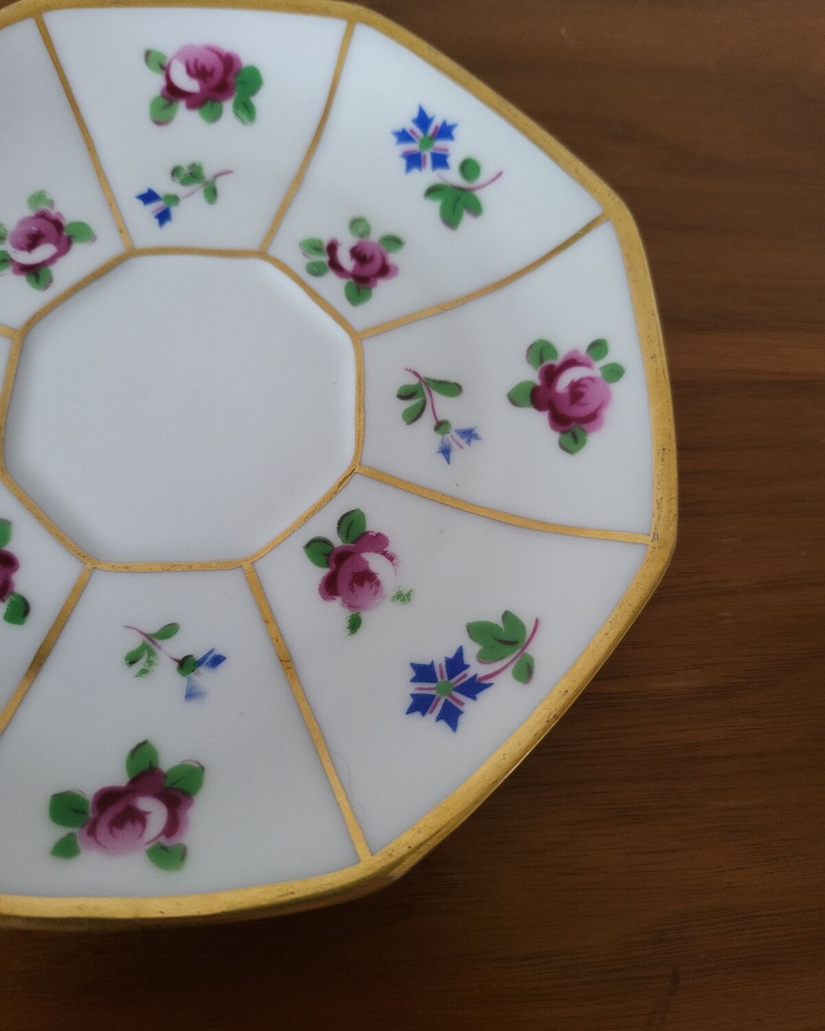 Limoges Porcelain Cup with Decor of Barbel Fish and Roses