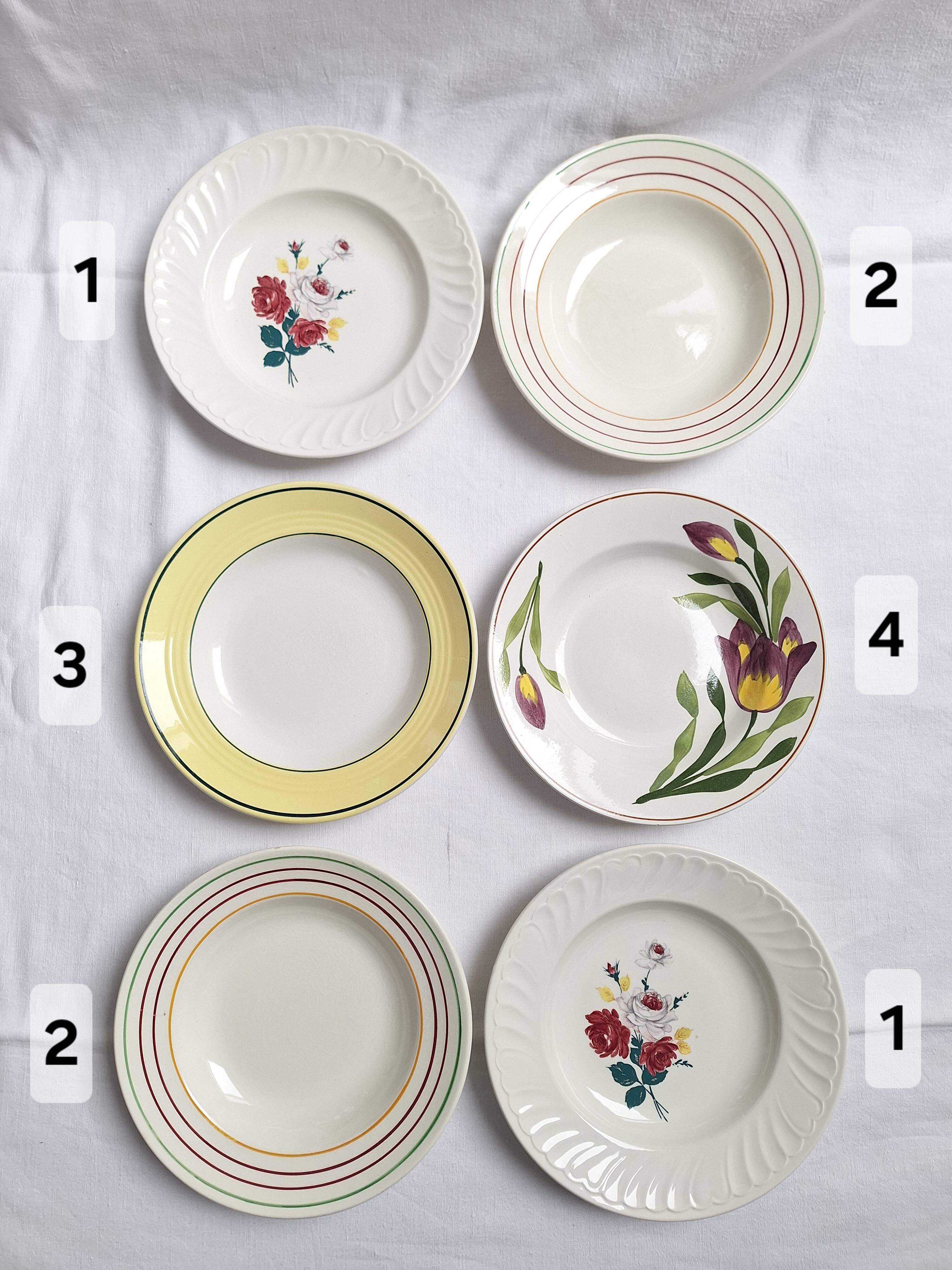 St Amand, Gien, Vintage soup plates