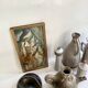Modernist oil painting from the 70s under glass.