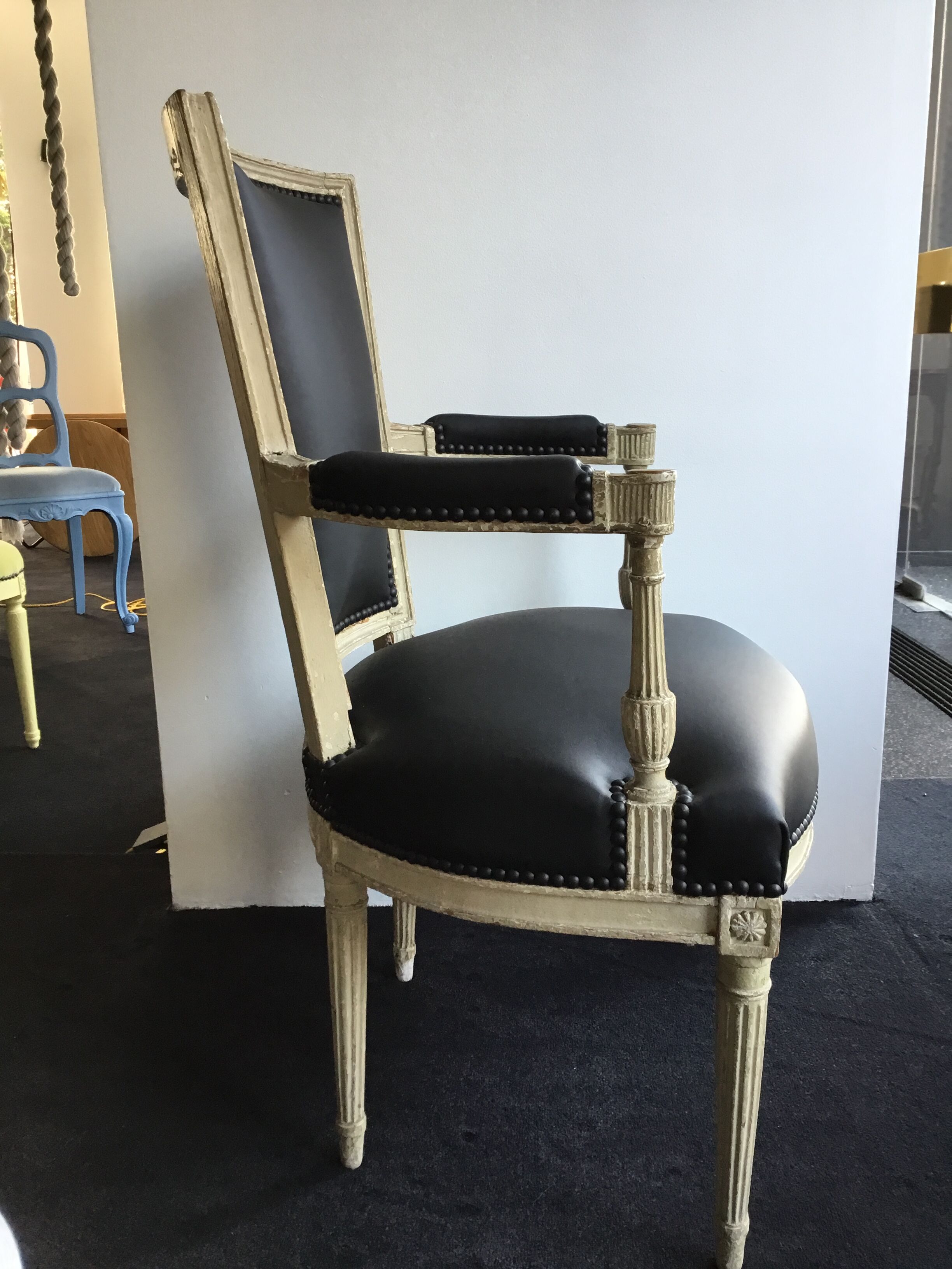 Restored black armchair