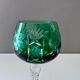 Collection de 5 verres à vin coloré, nuances de vert