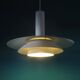 1970s pendant light in white lacquered metal. Denmark 1975