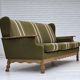 1970s, Danish 3-seater sofa, furniture wool, solid oak wood.
